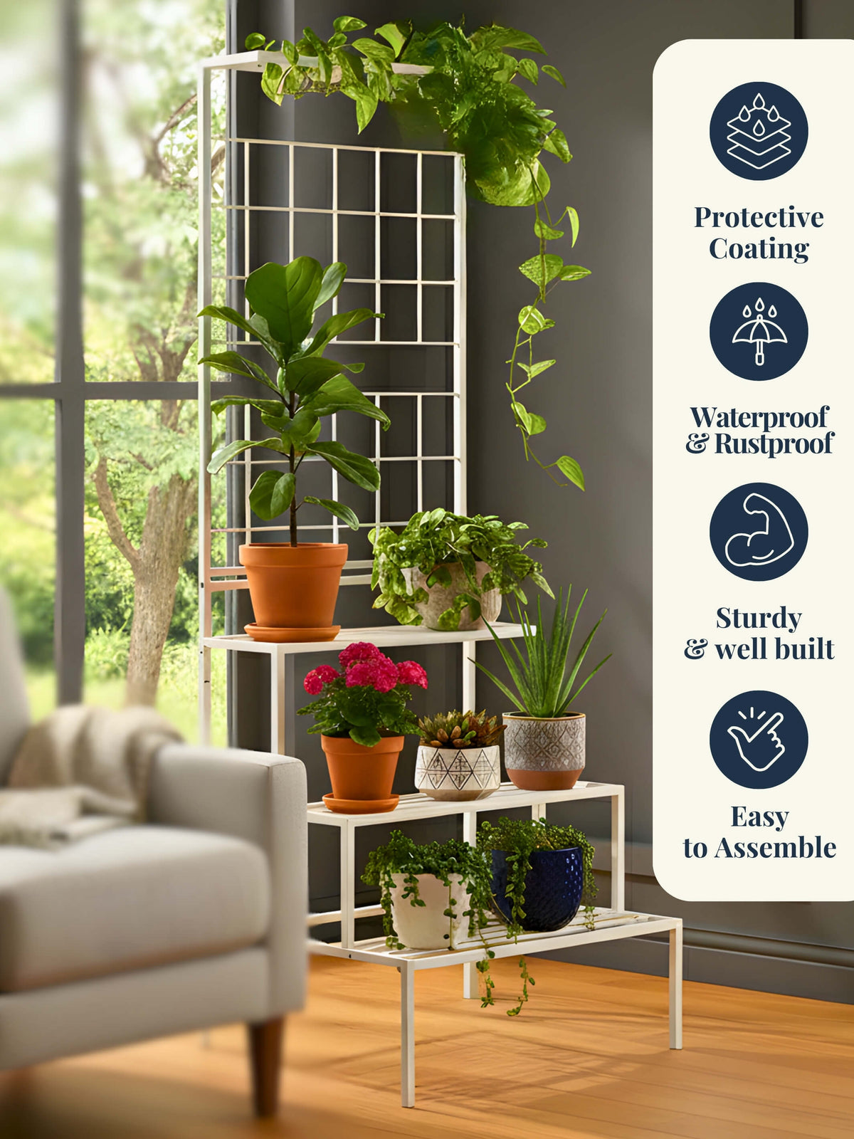 metal plant stand, metal planters