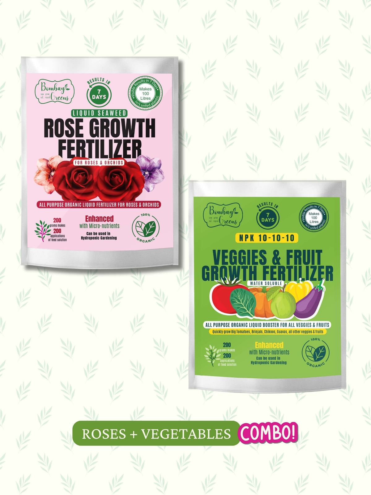 Liquid Organic Fertilizer Combo - Roses & Vegetables