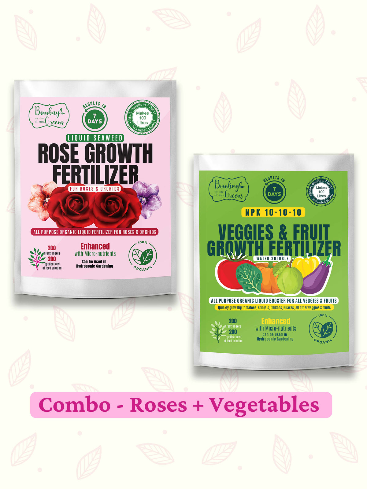 Liquid Organic Fertilizer Combo - Roses & Vegetables