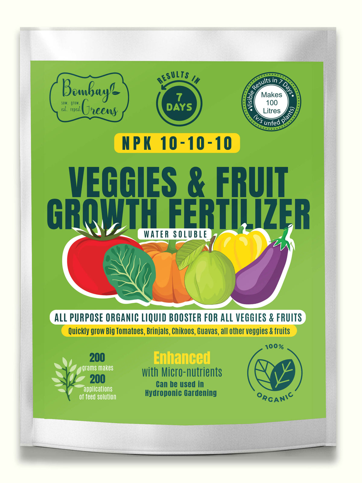 Liquid Organic Fertilizer for Vegetables & Fruits - NPK (10-10-10)