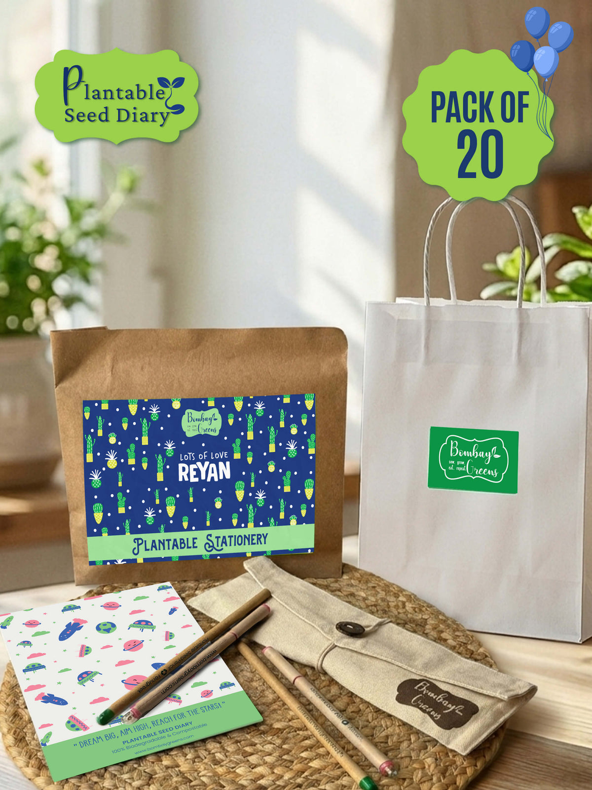 Plantable Stationery - Space (Pack of 20) - Customised Gifting