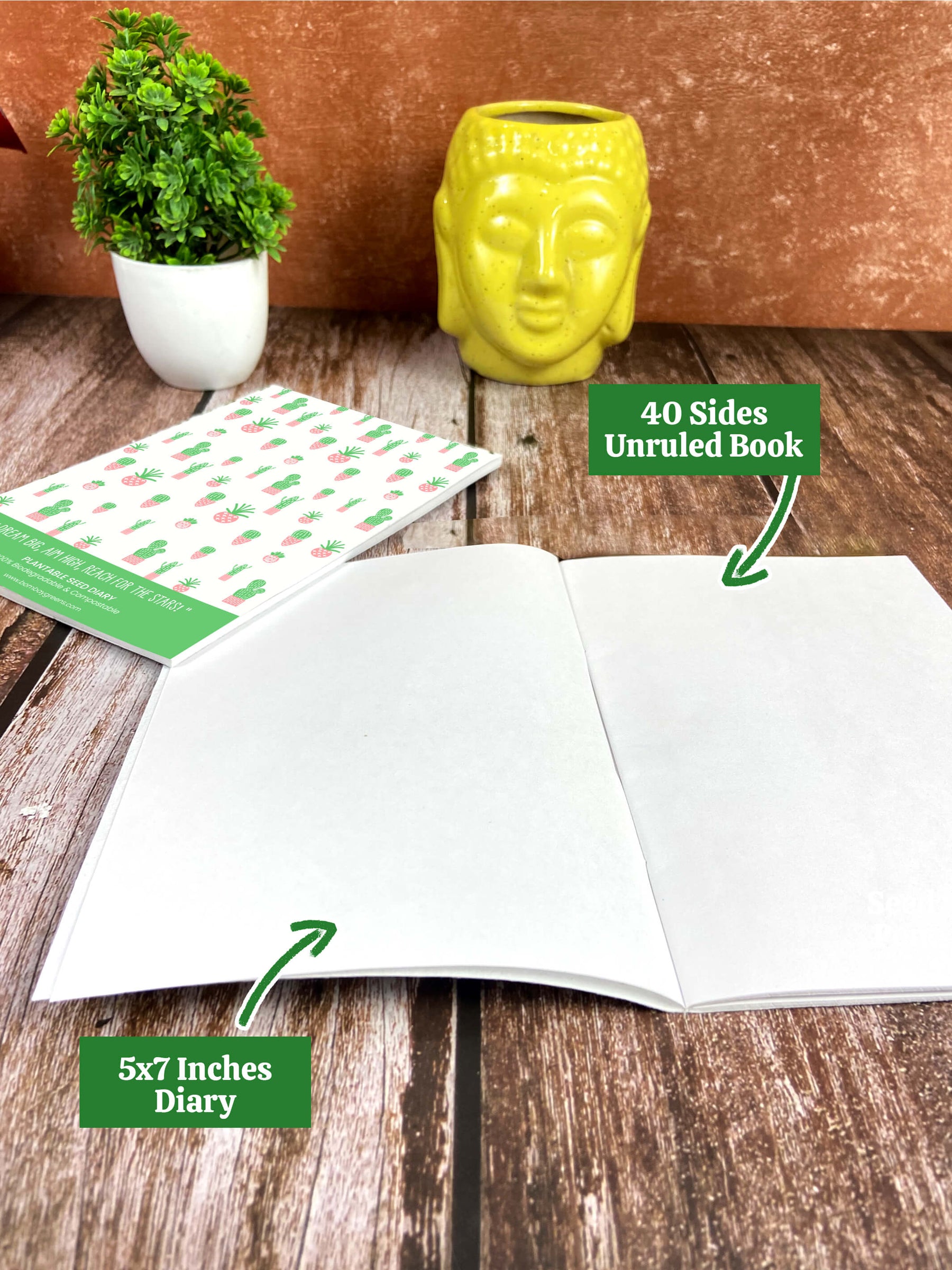 Plantable Diary + Seed Pen - Cactus (Pack of 20)