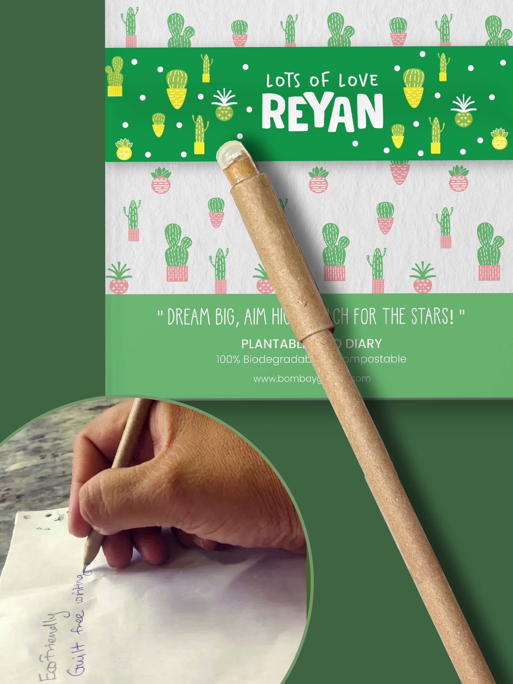 Plantable Diary + Seed Pen - Cactus (Pack of 20)