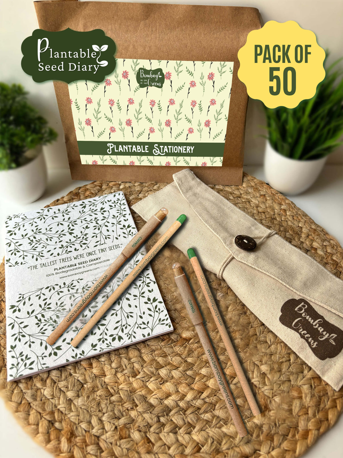 Plantable Stationery - (Pack of 50) - Corporate Gifting