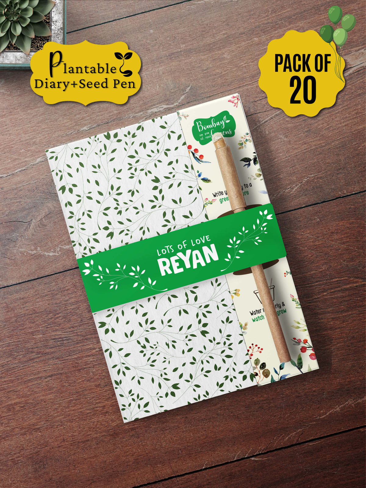 Plantable Diary + Seed Pen - Regular (Pack of 20)
