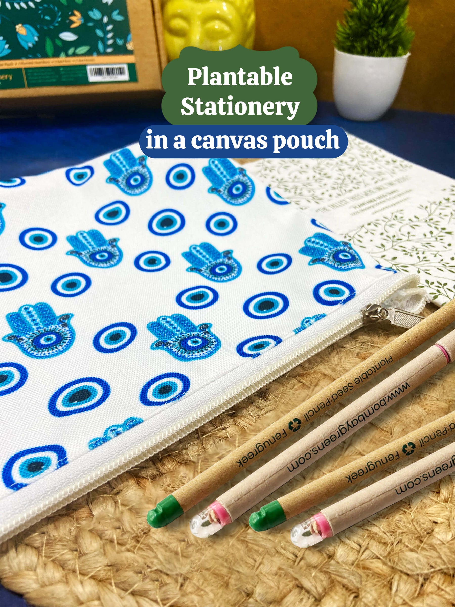 Plantable Stationery - Canvas Pouch, Seed Pen & Pencil