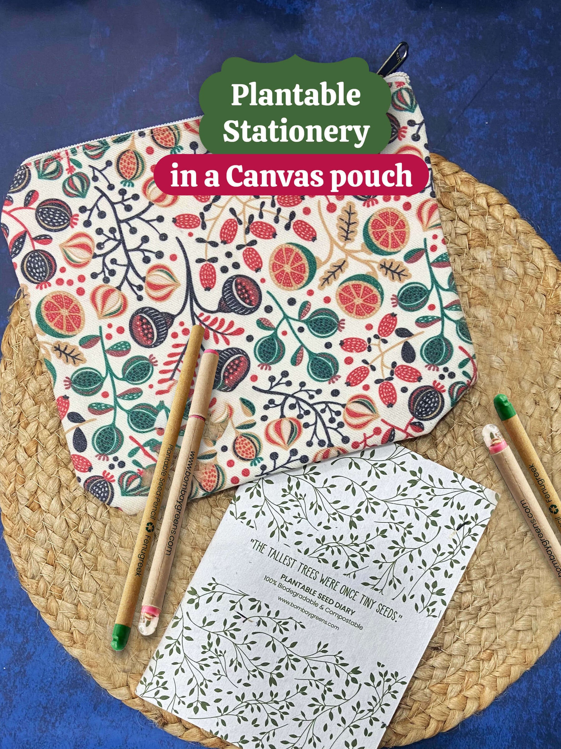 Plantable Stationery - Canvas Pouch, Seed Pen & Pencil