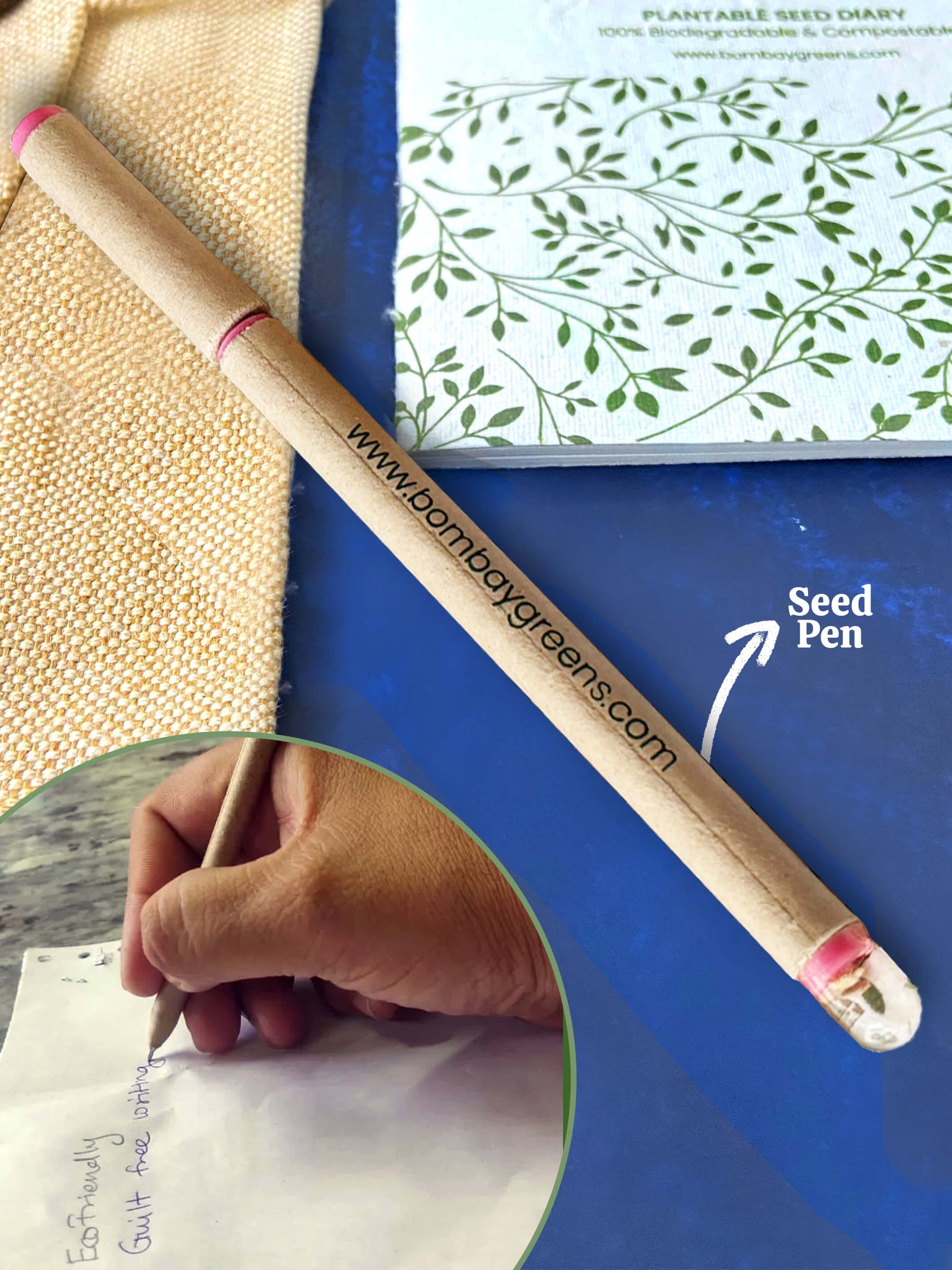 Plantable Stationery - Canvas Pouch, Seed Pen & Pencil