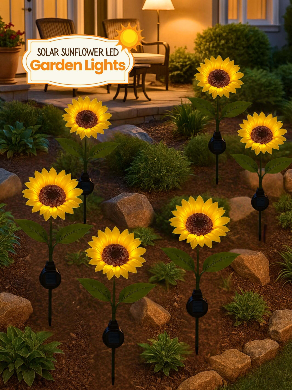 Solar LED Garden Lights | 2pcs - Sunflower