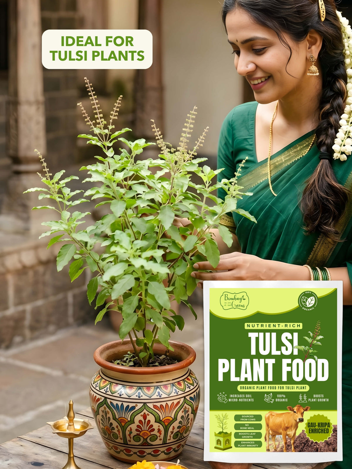 Organic Tulsi Plant Food (Cow Manure Enriched) - 900 Grams