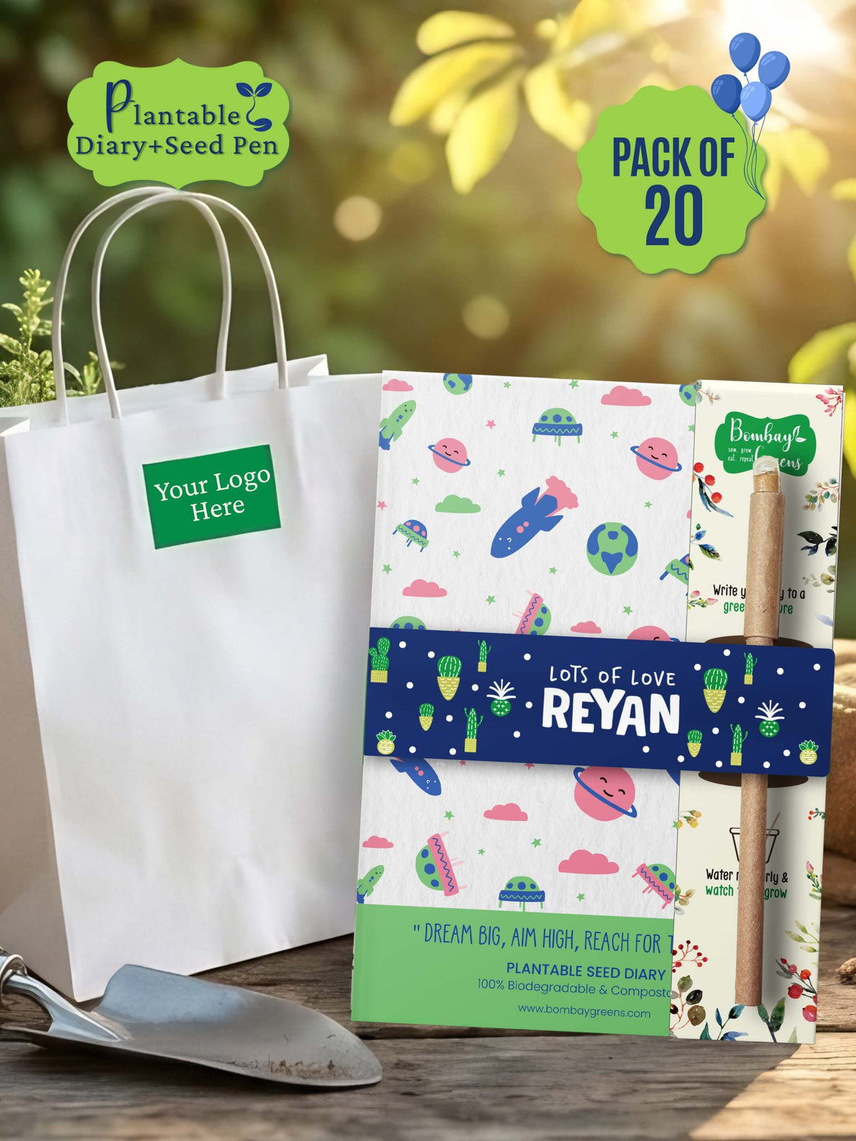 Plantable Diary + Seed Pen - Space (Pack of 20)