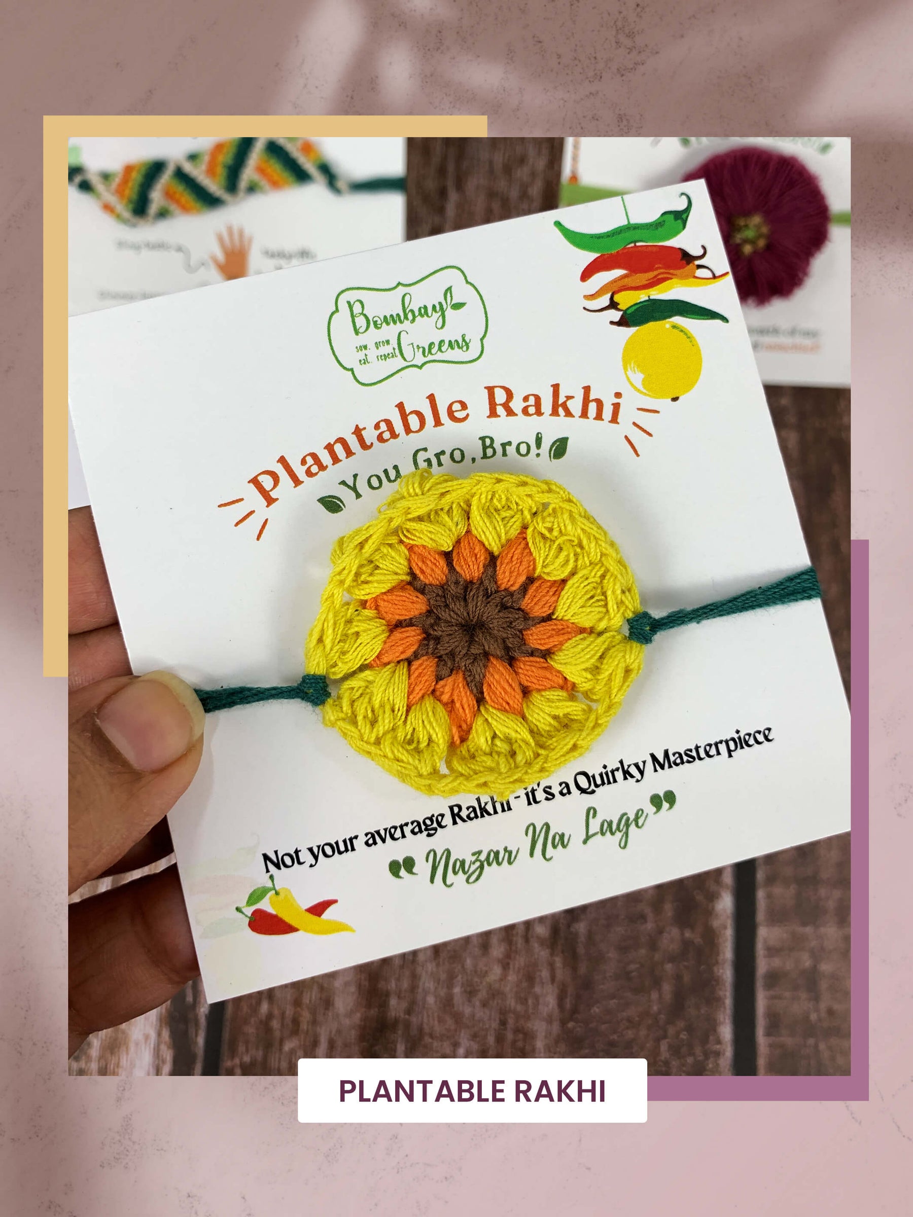 Seeds Rakhi Gift Kit- Duo Set (Yellow Blossom + Zig Zag)