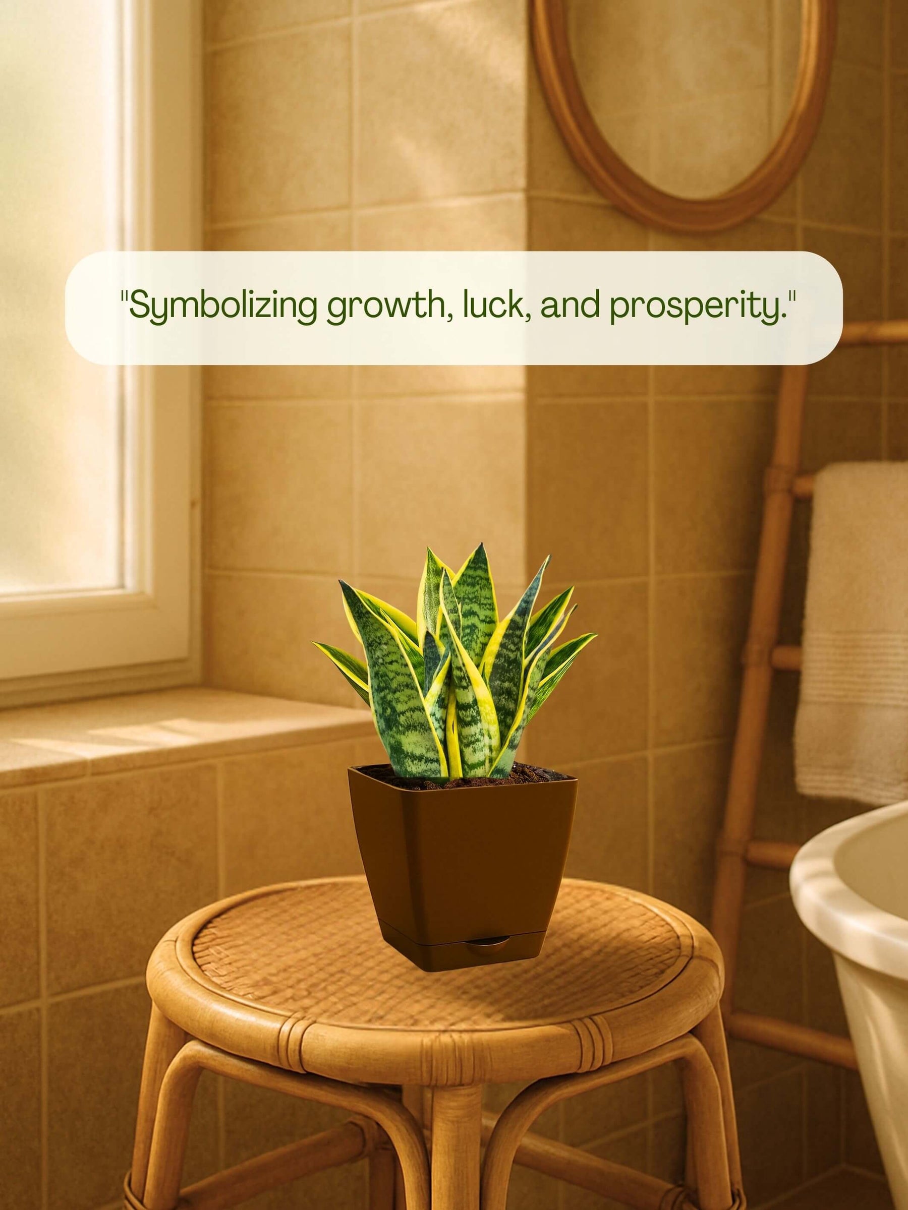 Snake Plant with self-watering pot(brown)