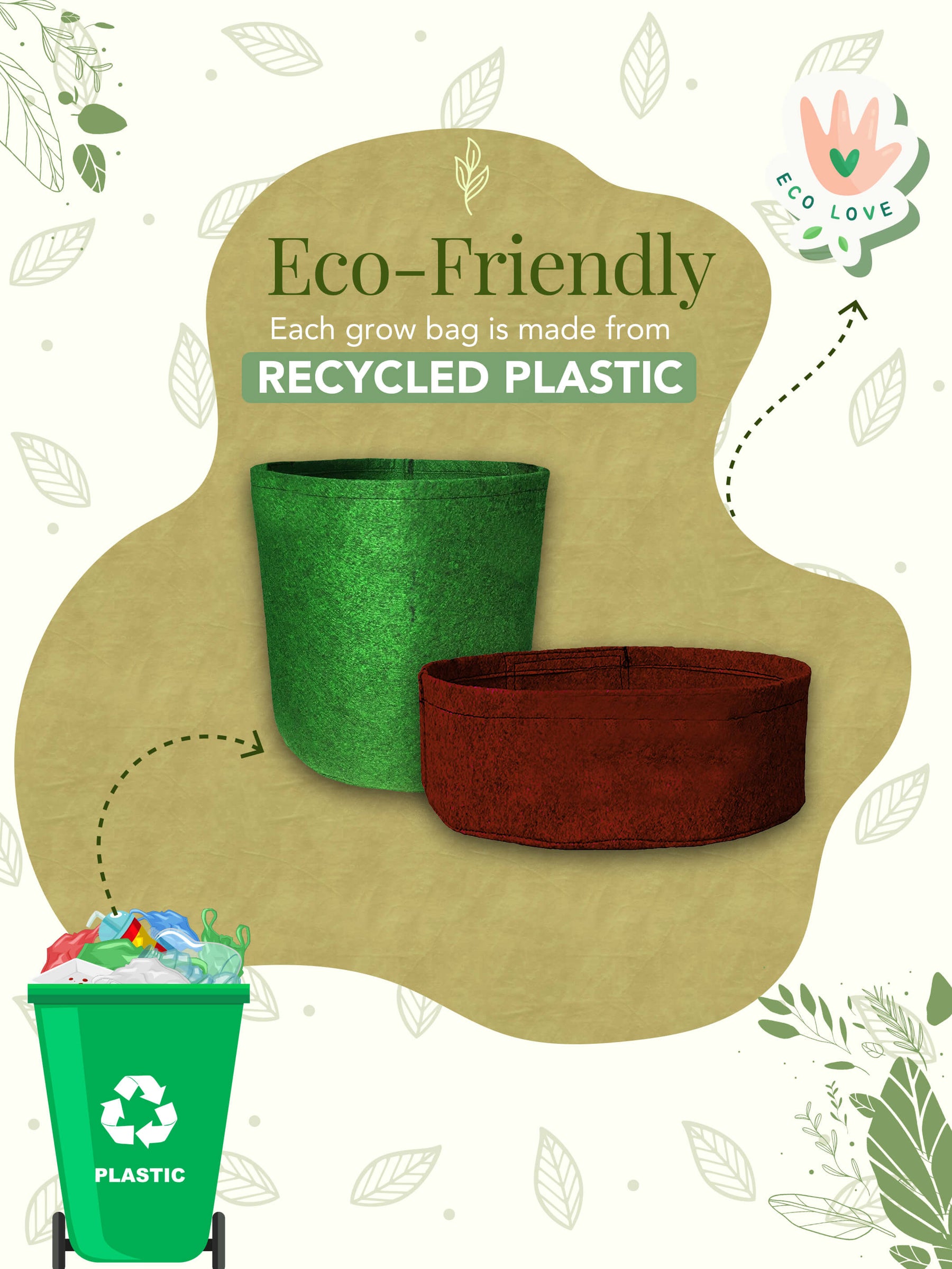 6x6 Grow Bag | Eco-Friendly Geo Fabric - (Combo of 3)