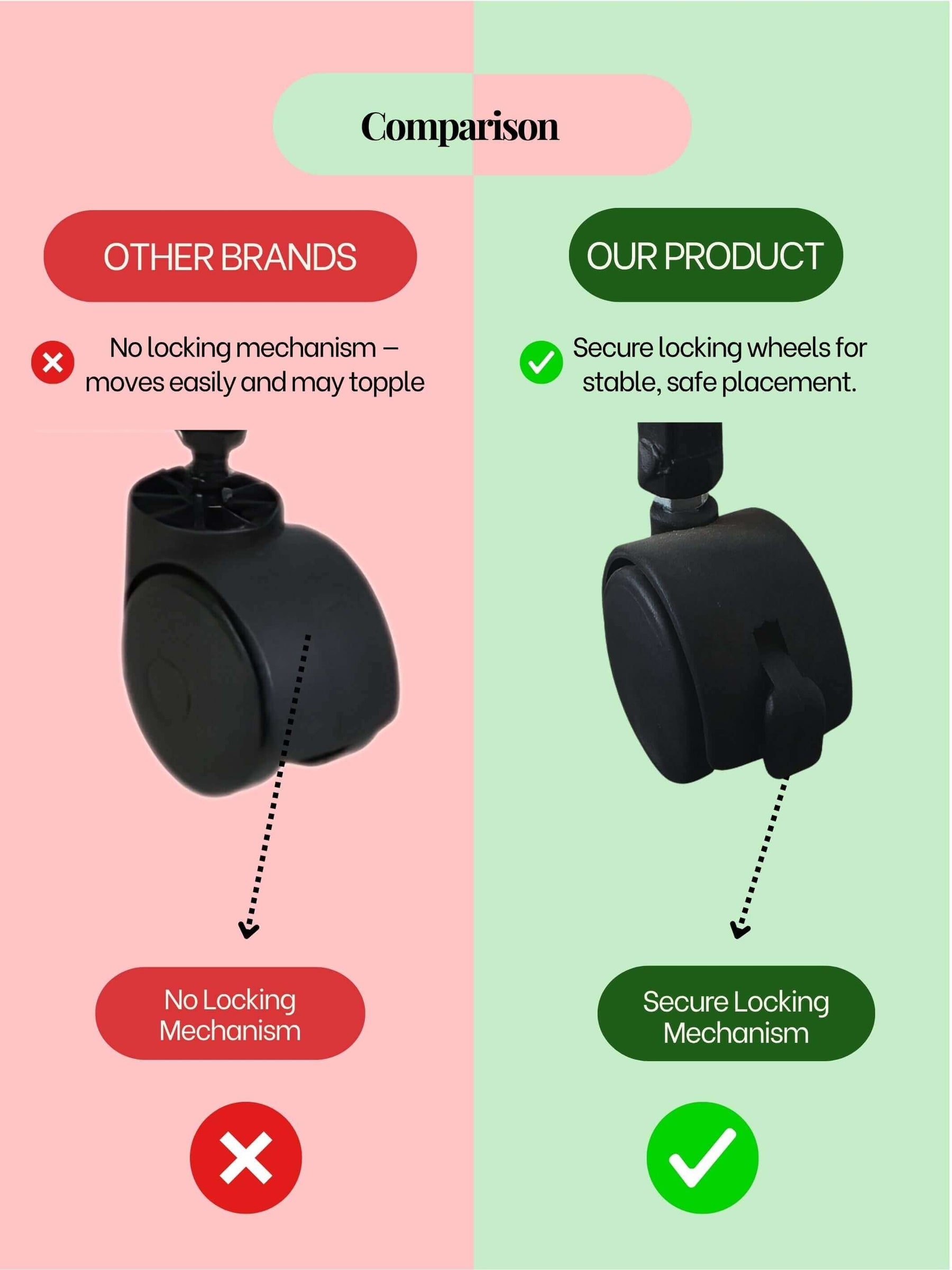 Metal Plant Stand with Wheels (3 pcs)