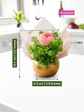 Gold Metal Pot with Artificial Plants – Set of 50
