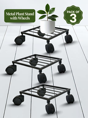 Metal Plant Stand with Wheels (3 pcs)