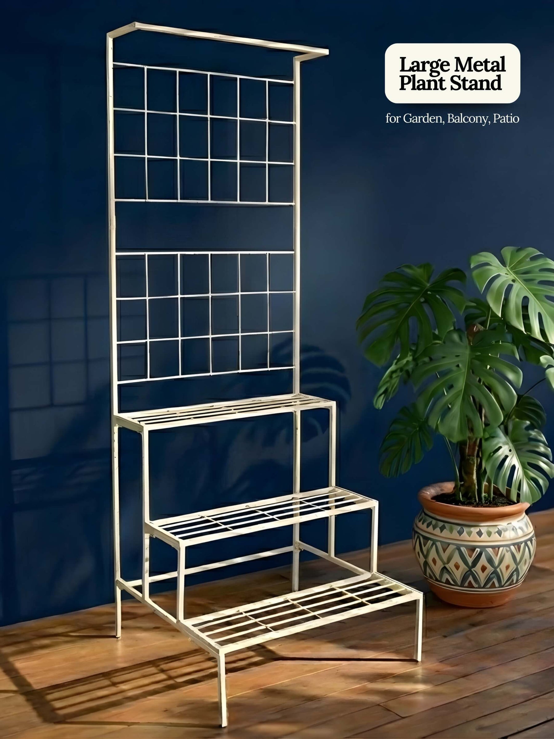 metal plant stand, metal planters