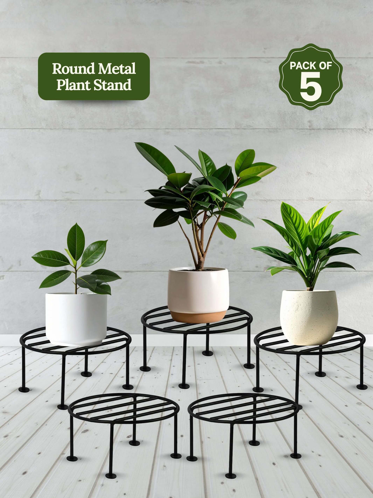 Round Metal Plant Stand (5 pcs)
