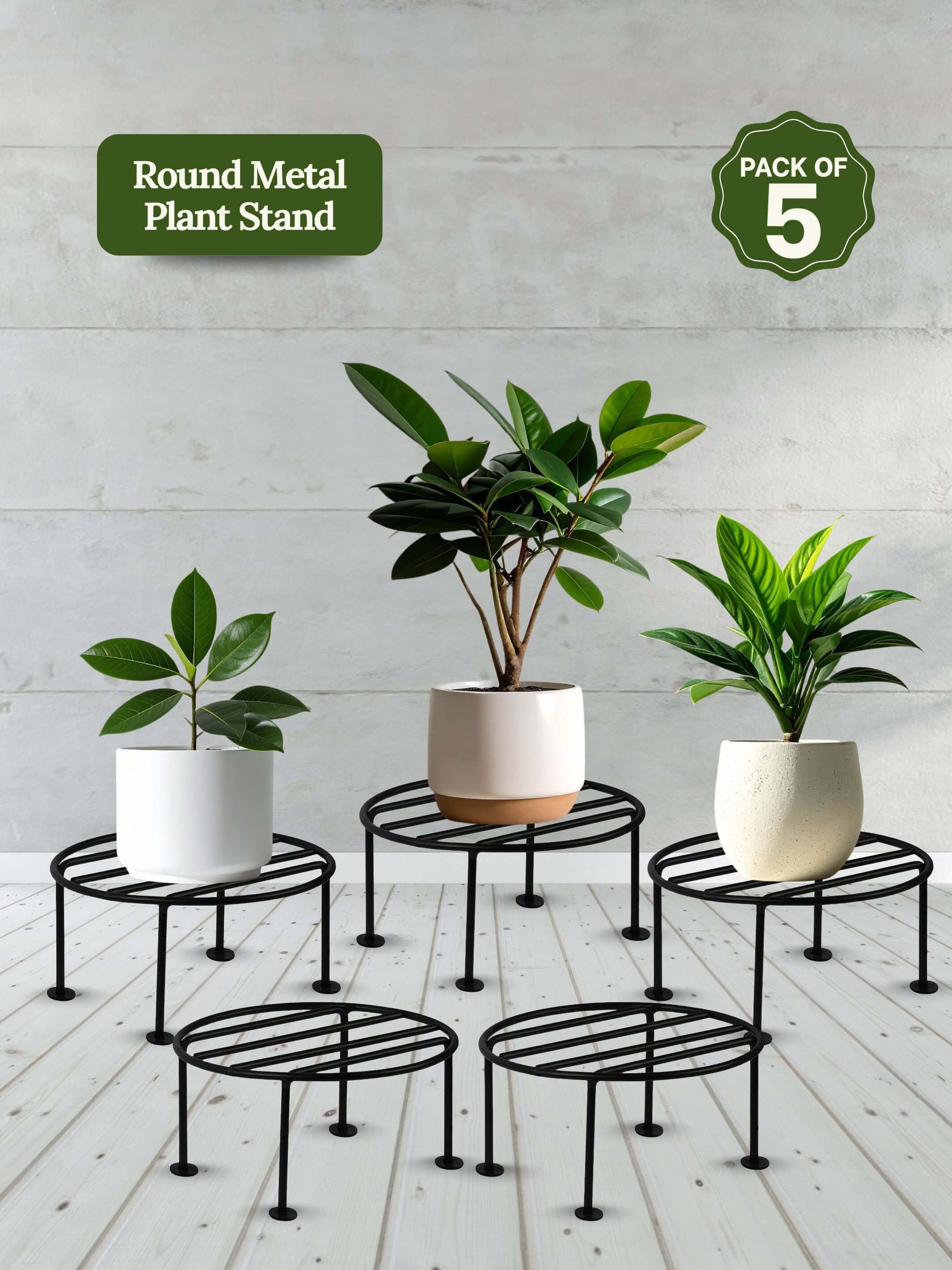 round pot plant stand Round Metal Plant Stand (5 pcs)