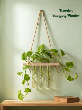 Wooden Hanging Planter for Home | Aesthetic Plant Décor