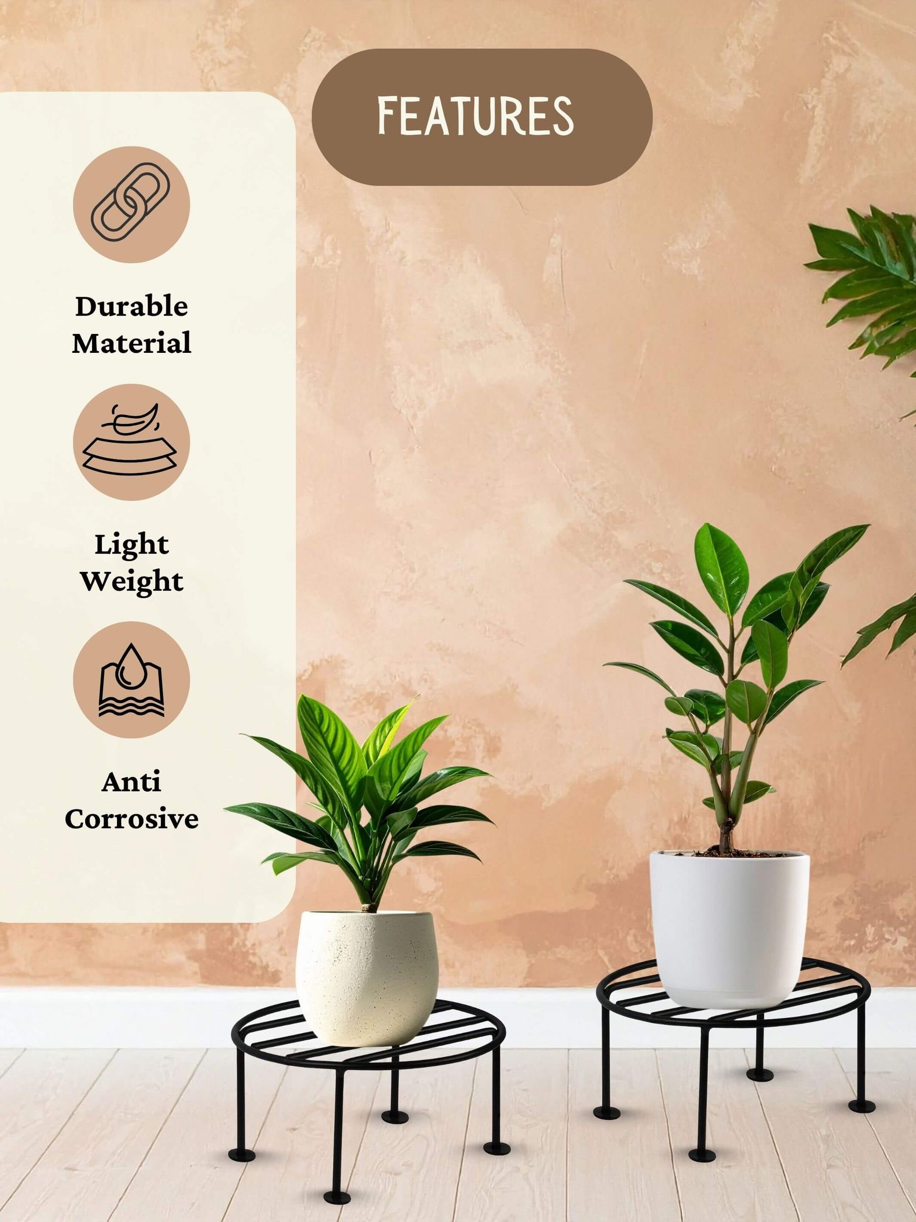 metal plant stand, metal planters