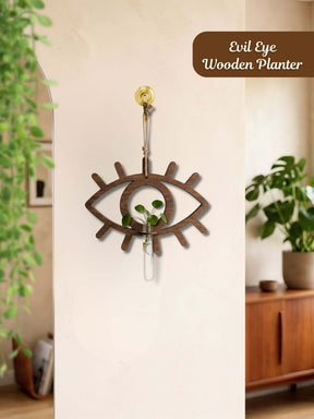 Evil Eye Wooden Test Tube Planter - 1 pc