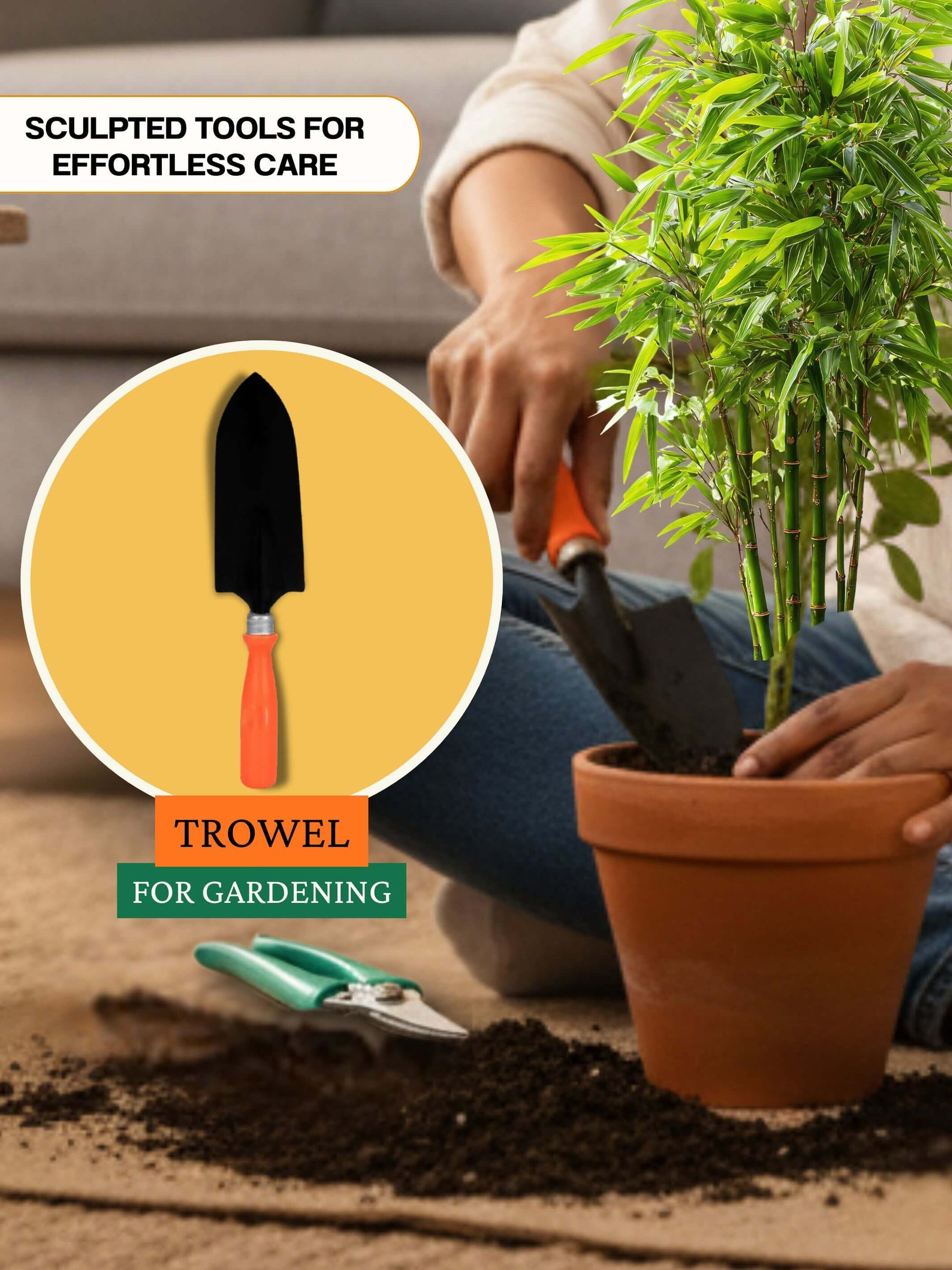 Gardening Tool Combo: Khurpi (Trowel) + Pruner