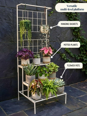 metal plant stand, metal planters