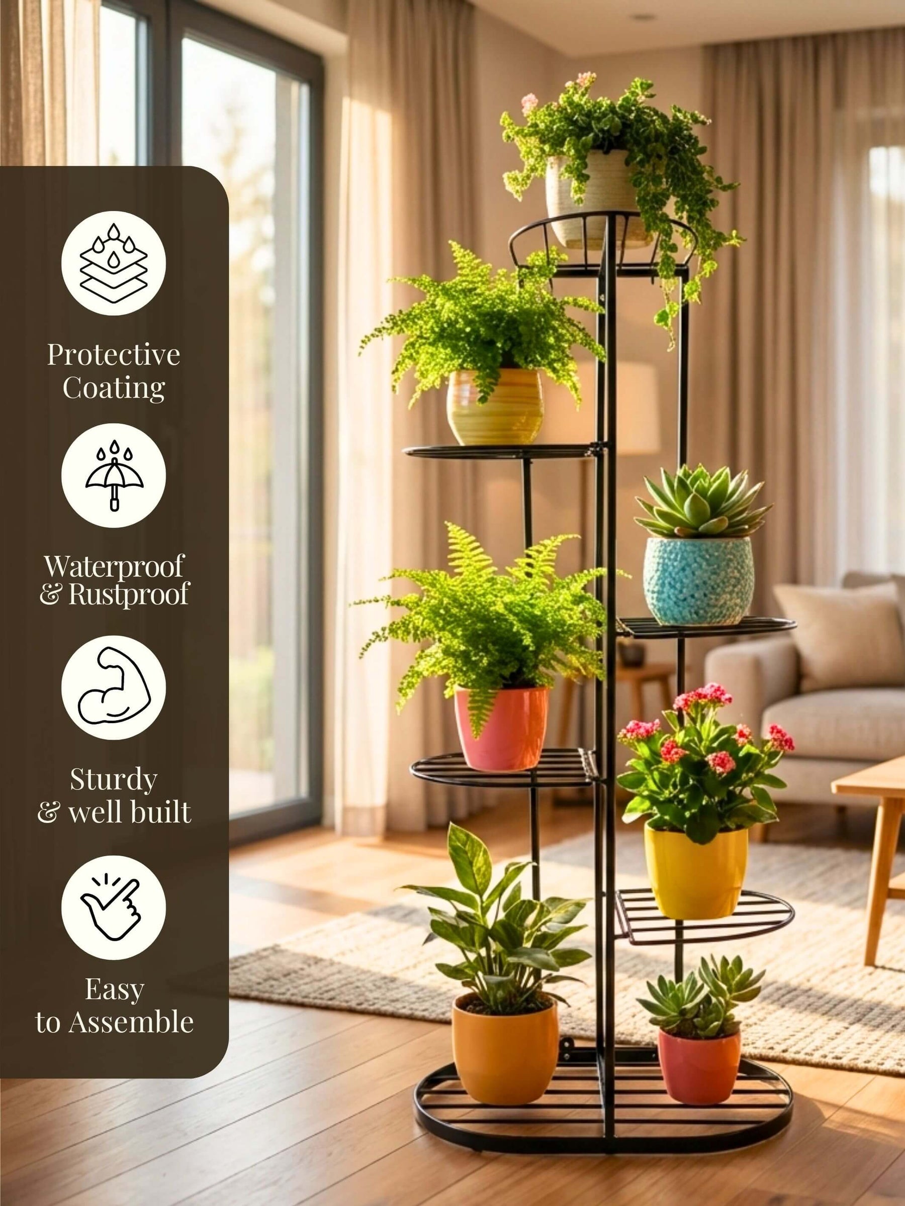 metal plant stand, metal planters