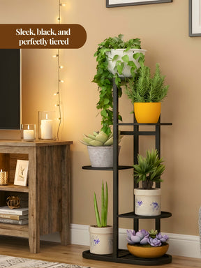 6 Pot Metal Plant Stand - 5 Tier