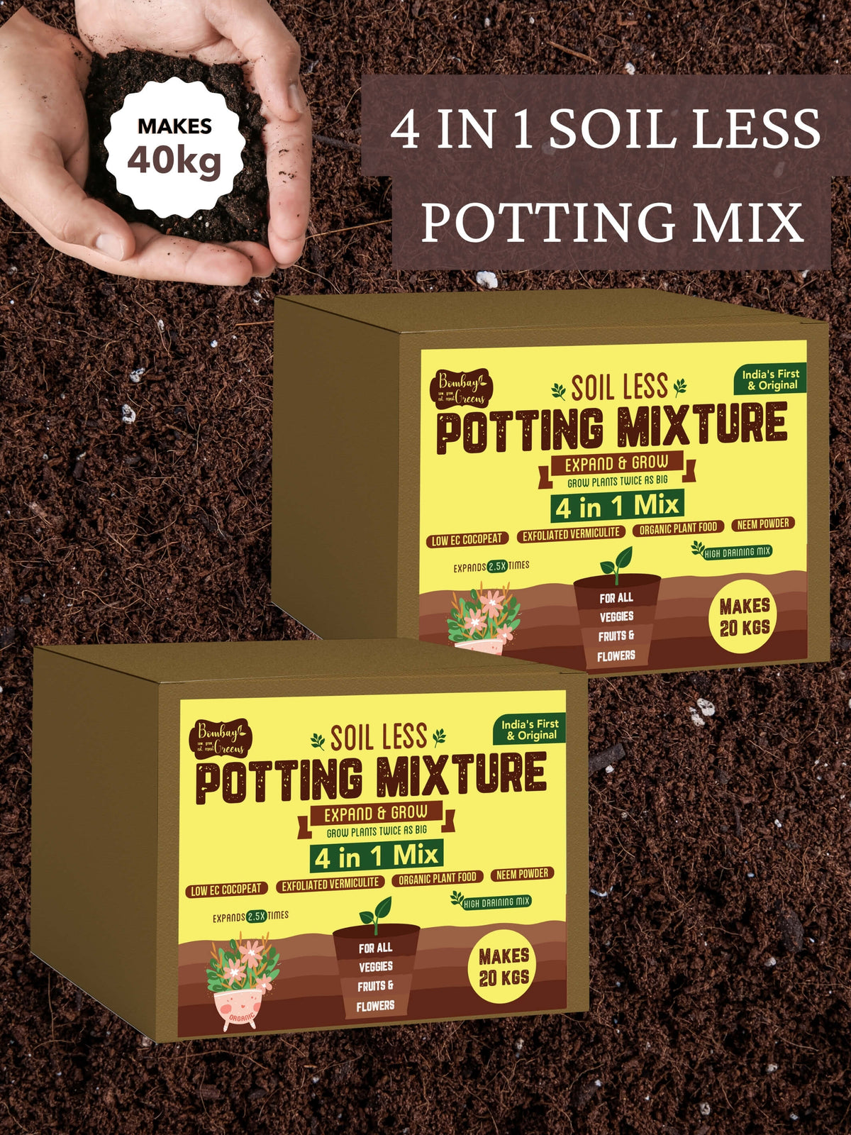 4 in 1 Soil Less Potting Soil Mixture