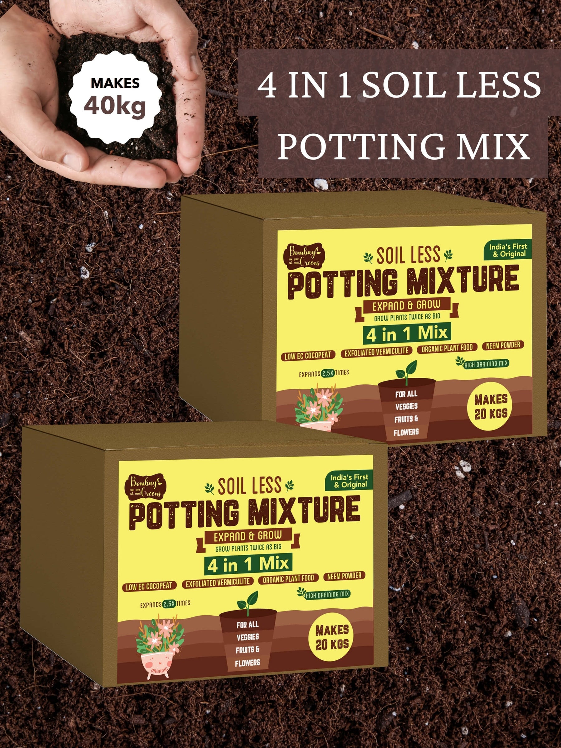 4 in 1 Soil Less Potting Soil Mixture