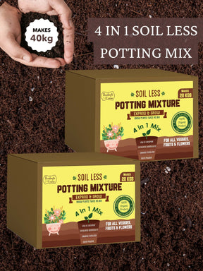 4 in 1 Soil less Potting Mix with Cocopeat, Vermiculite, Neem Powder & Fertilizer