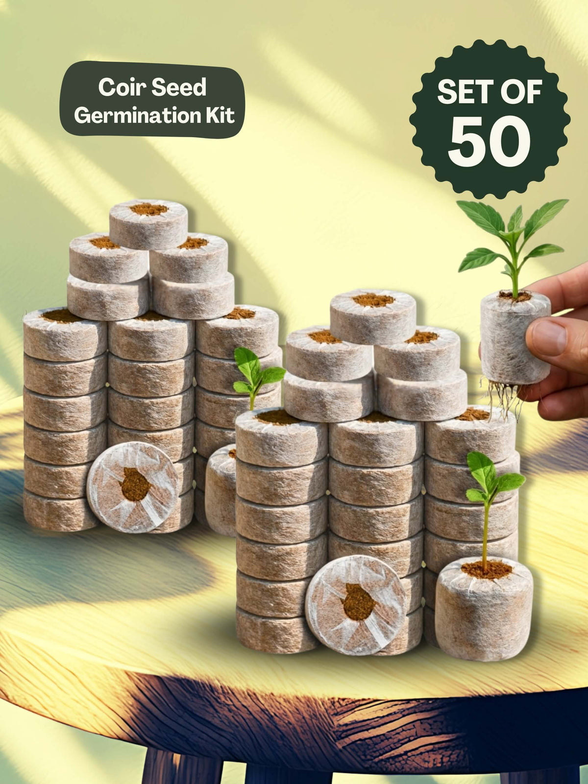 Organic Netted Cocopeat Coir Discs | Fast Seed Germination