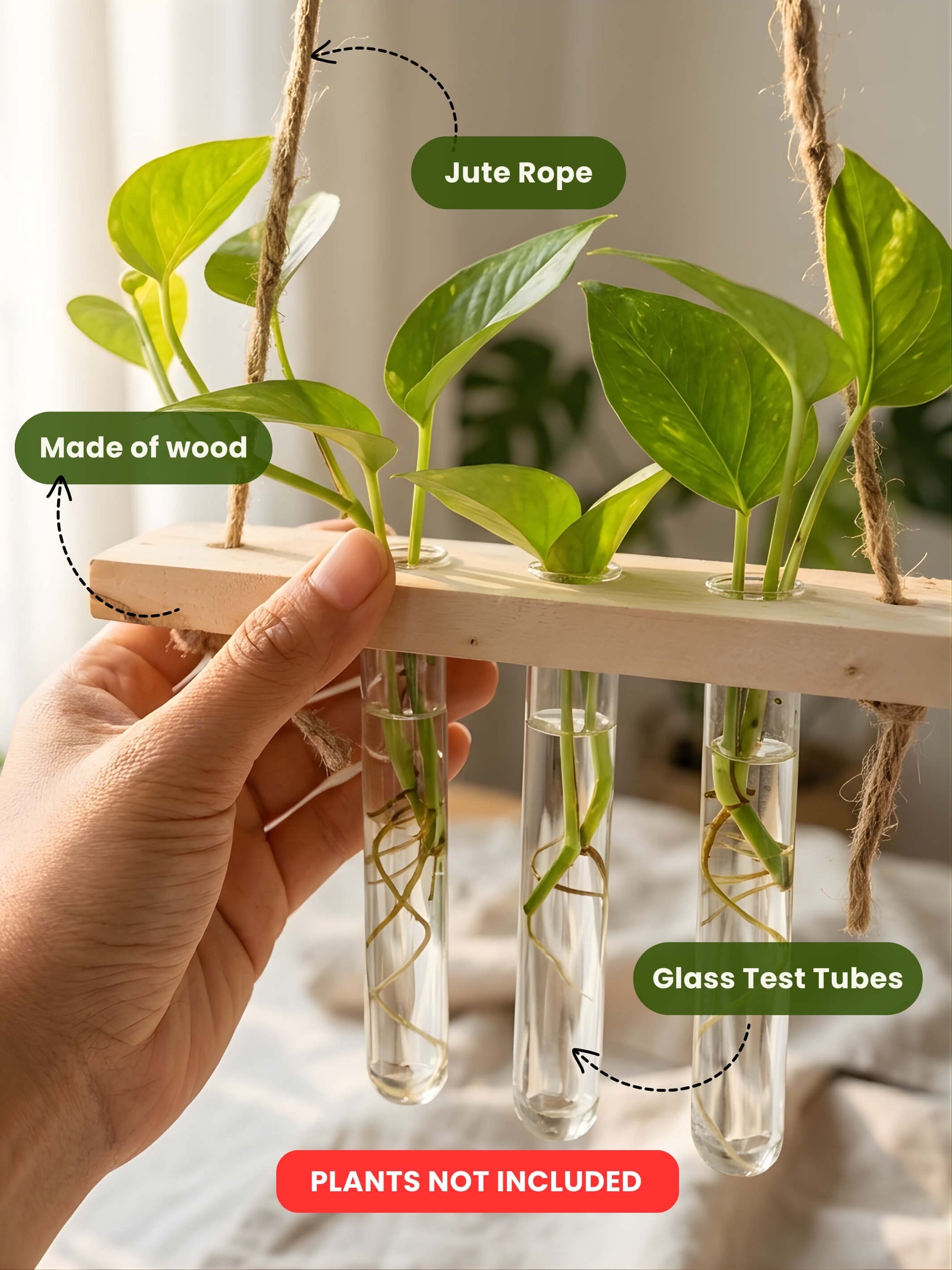 Wooden Hanging Planter for Home | Aesthetic Plant Décor