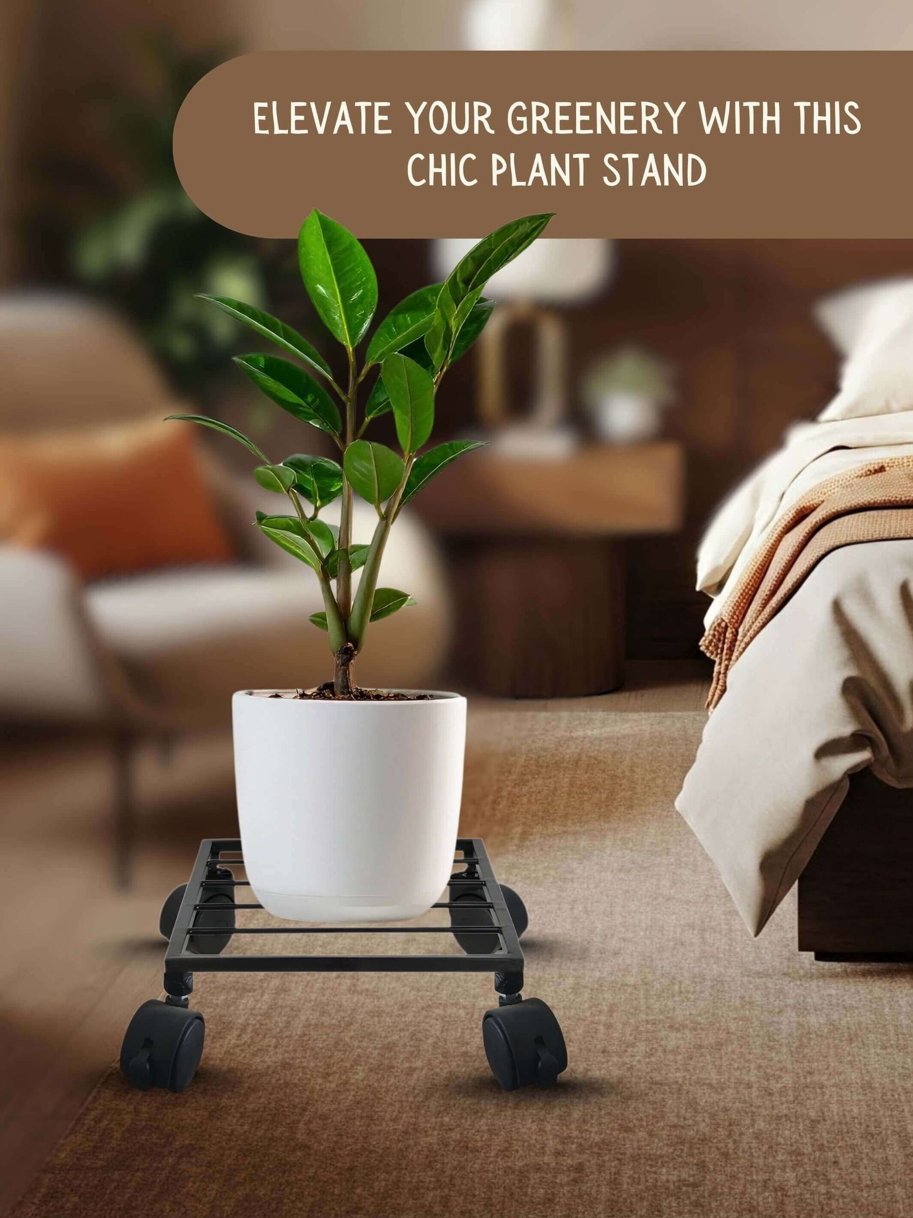 Metal Plant Stand with Wheels (3 pcs)