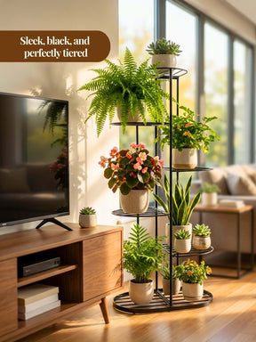 7 Pot Metal Plant Stand - 6 Tier