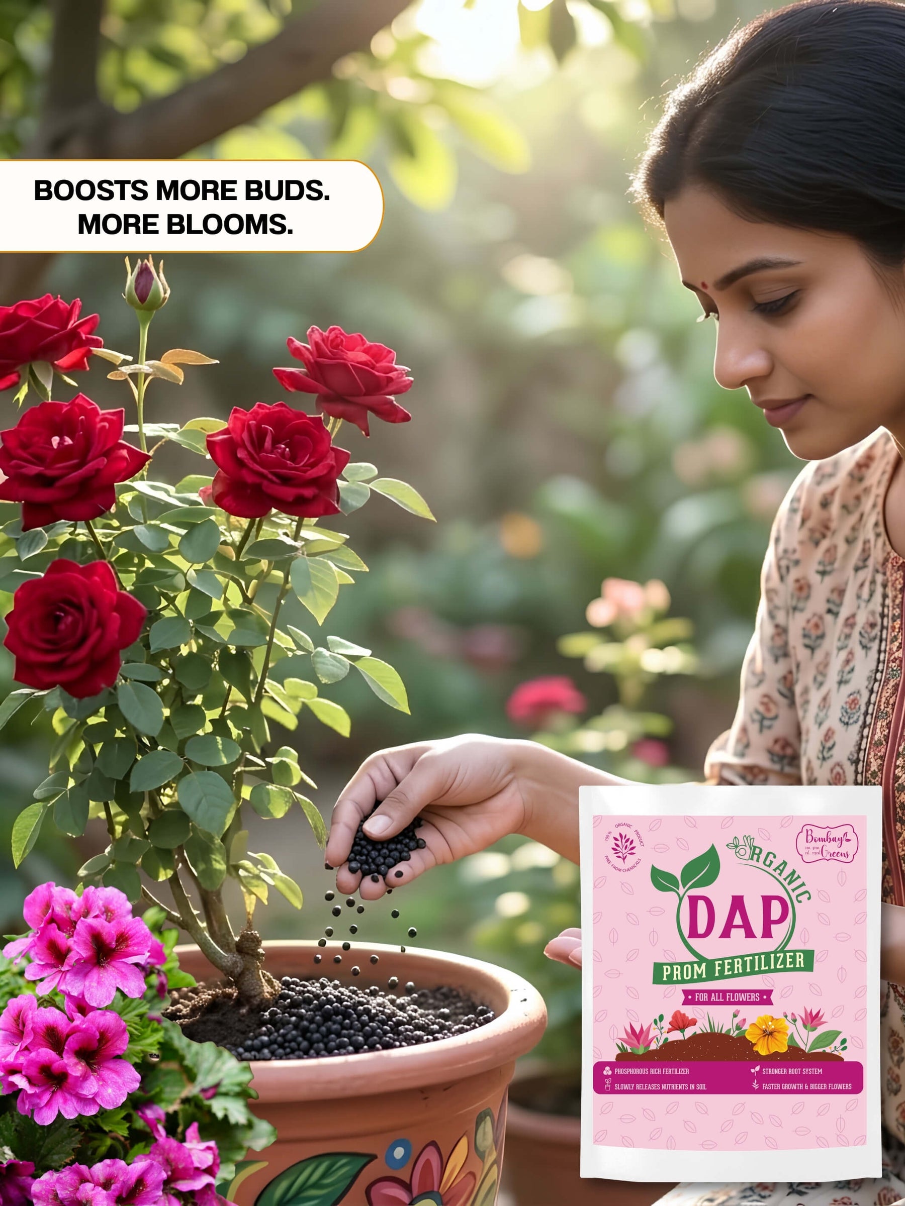 Organic DAP PROM Fertilizer for Roses & Flowers - 900 Grams