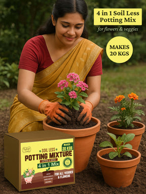 4 in 1 Soil less Potting Mix with Cocopeat, Vermiculite, Neem Powder & Fertilizer