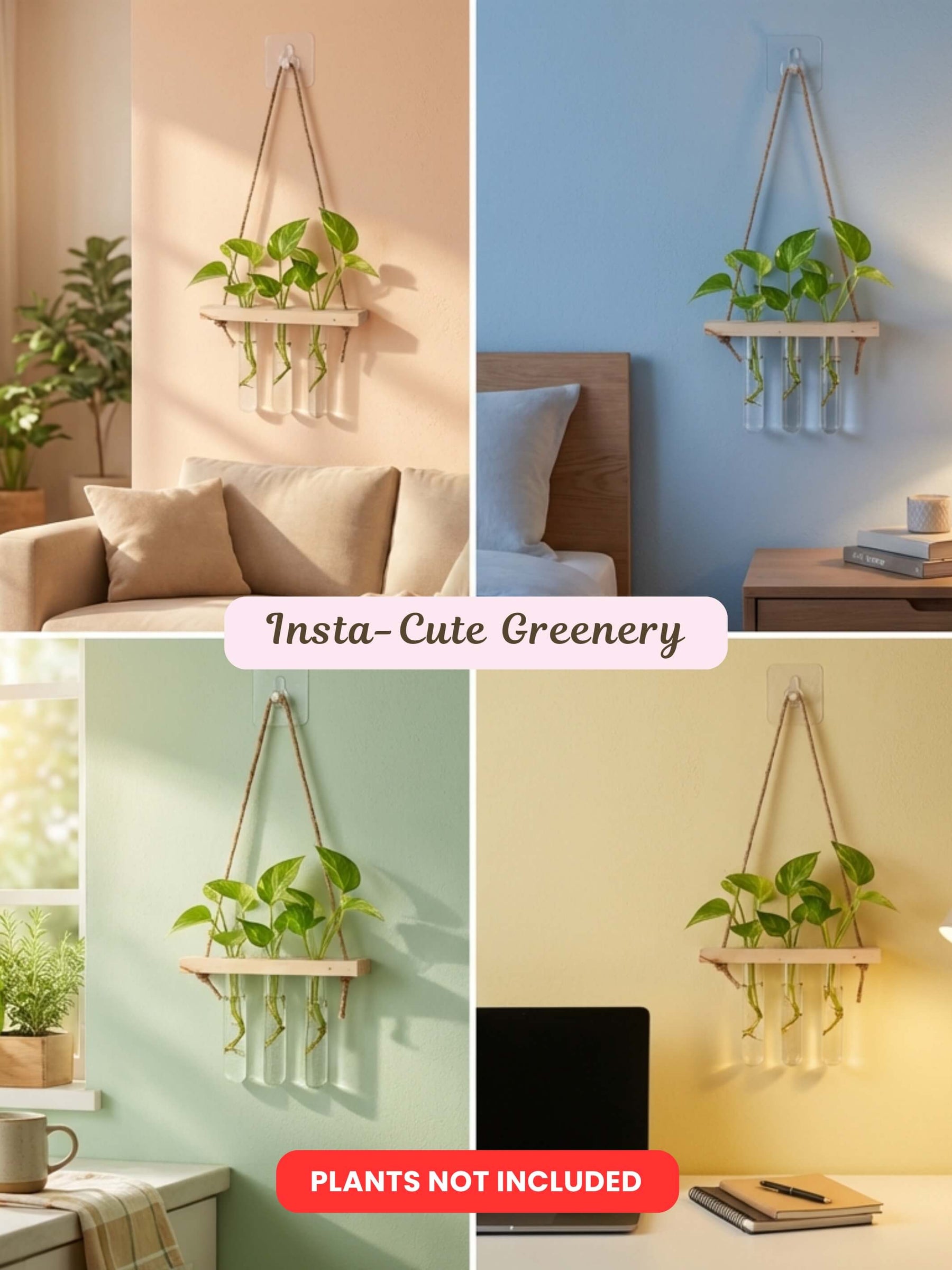 Wooden Hanging Planter for Home | Aesthetic Plant Décor