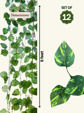 Artificial Money Plant Vines - 12 pieces