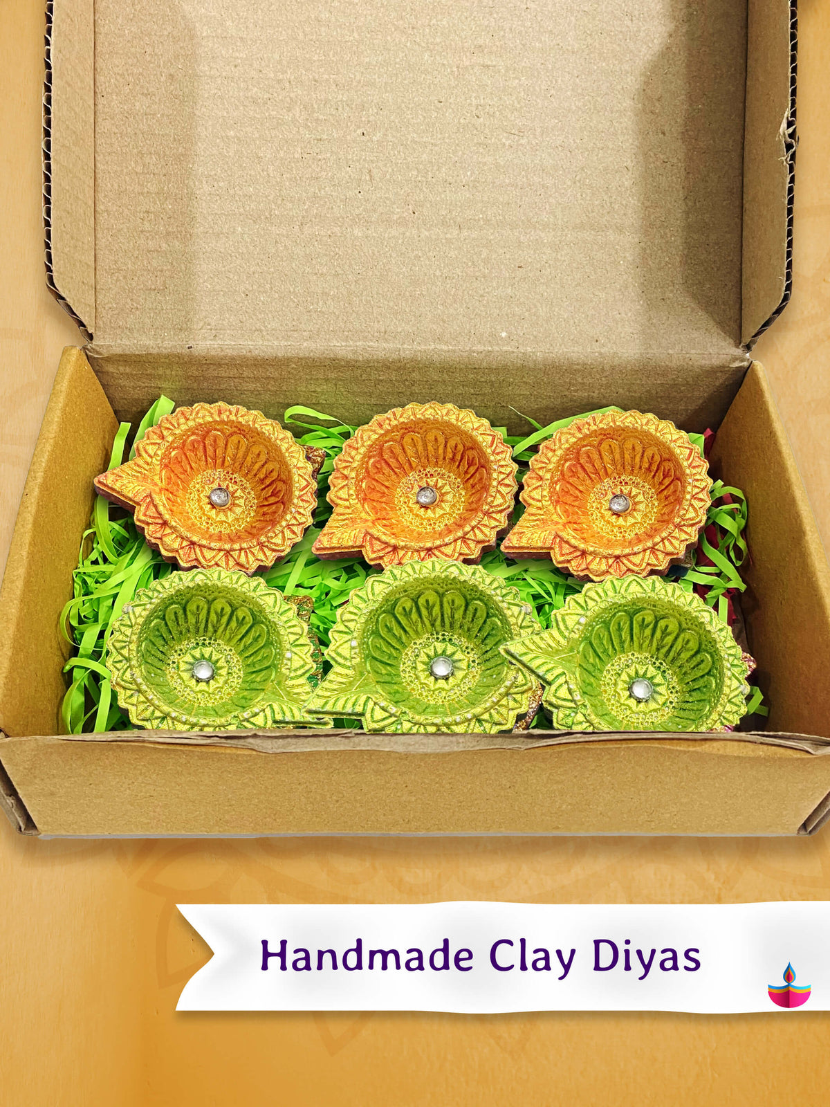 Decorative Clay Diyas Diwali Gift