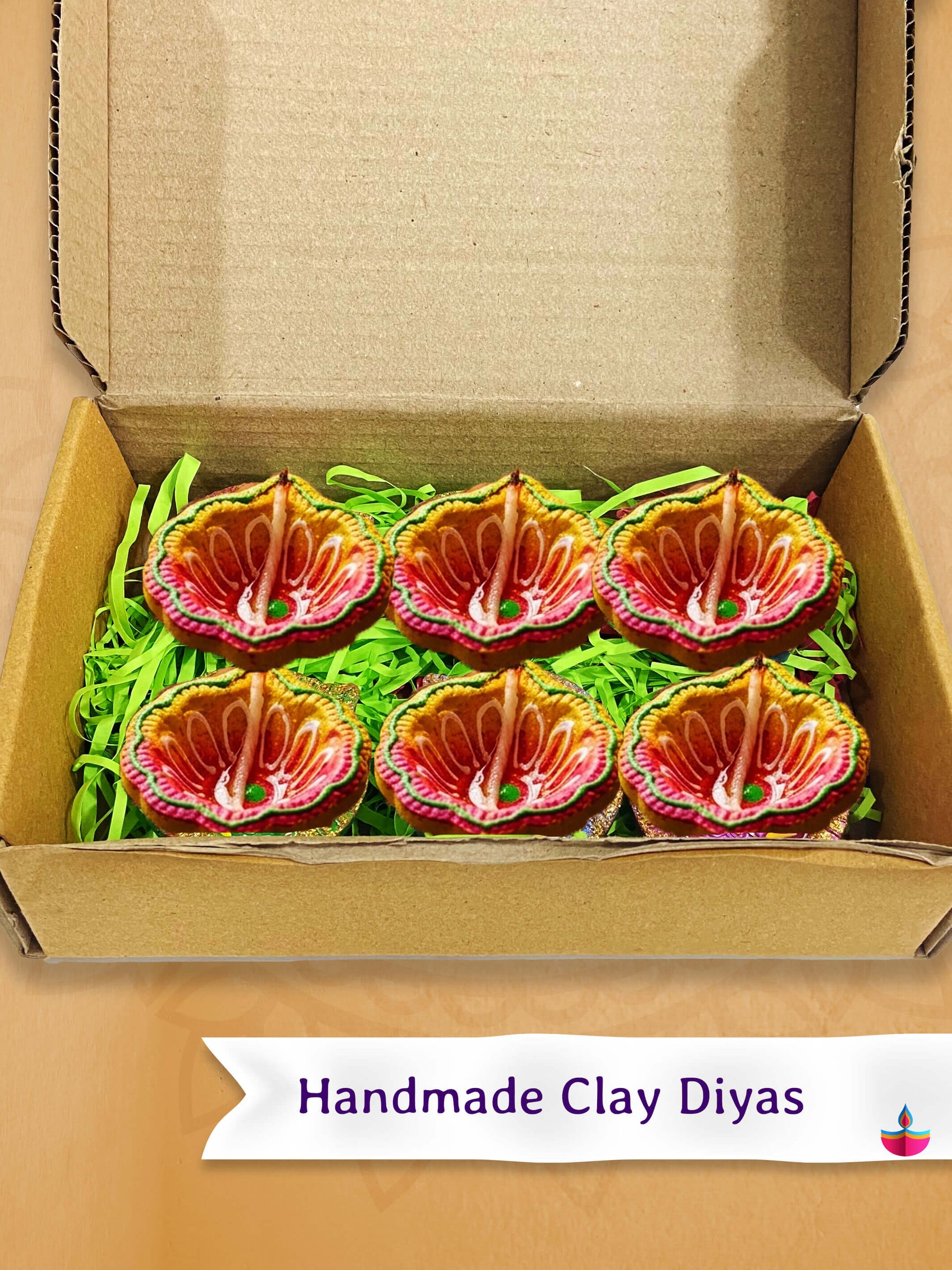Decorative Clay Diyas Diwali Gift