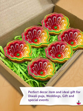 Decorative Clay Diyas Diwali Gift