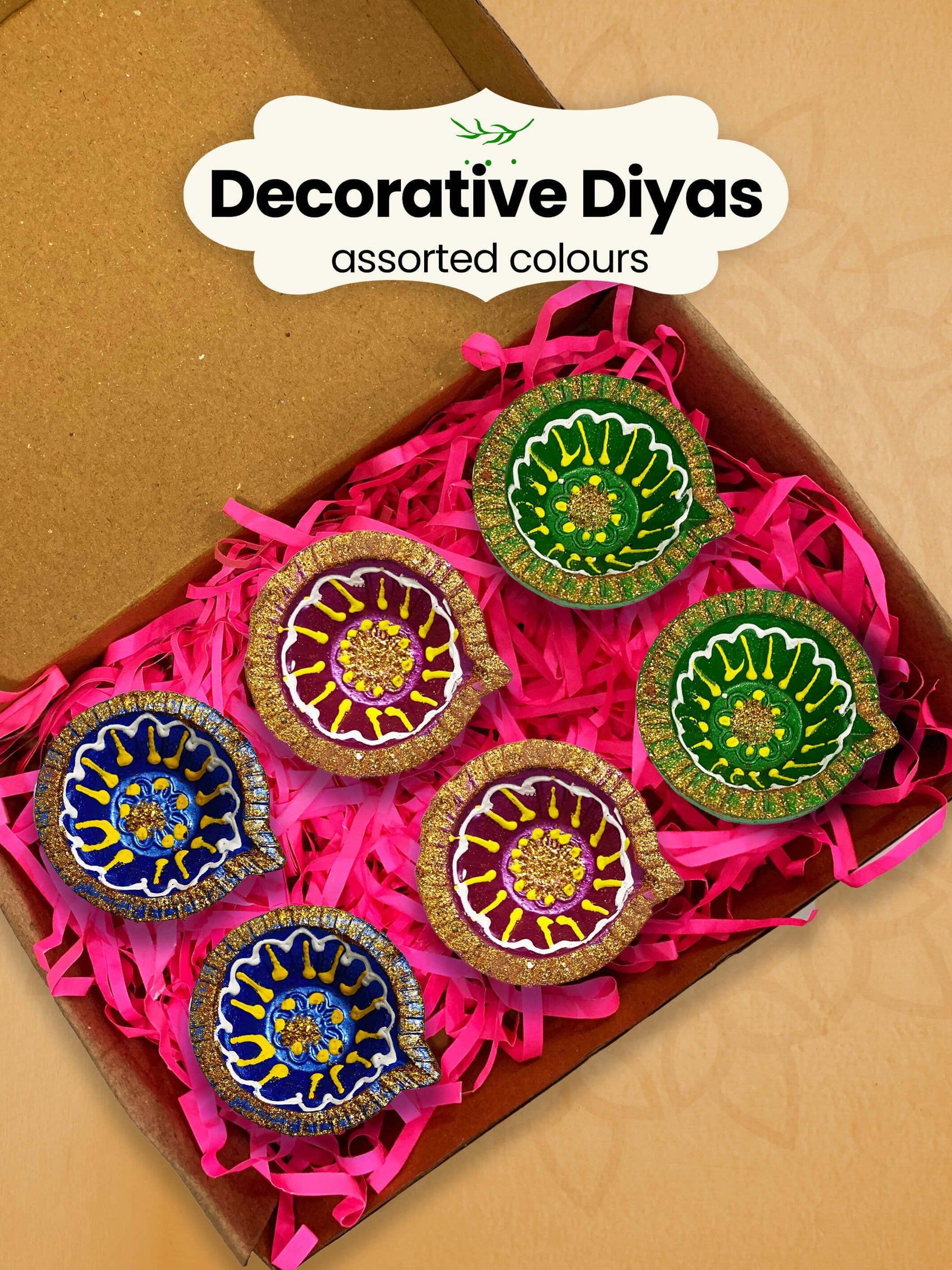Decorative Clay Diyas Diwali Gift