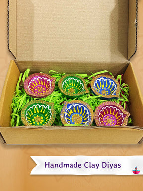 Decorative Clay Diyas Diwali Gift