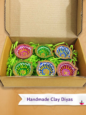Decorative Clay Diyas Diwali Gift
