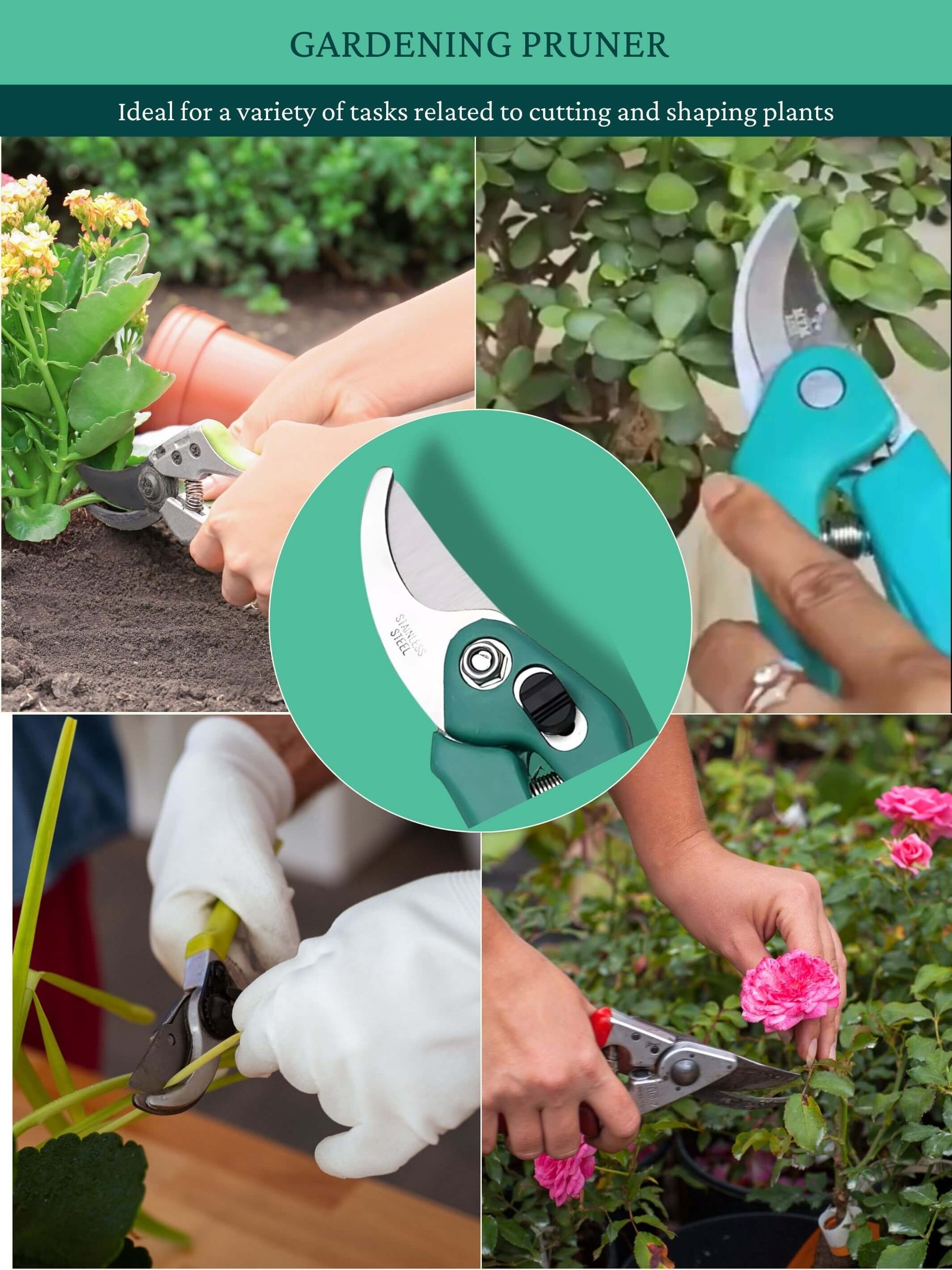 Gardening Tool Combo: Khurpi (Trowel) + Pruner
