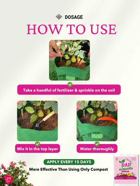 Organic DAP PROM Fertilizer for Roses & Flowers - 900 Grams